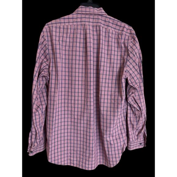 BANANA REPUBLIC Non-Iron Classic Fit Button-Up Shirt Sz L Pink Blue Plaid 2013 - Picture 2 of 7